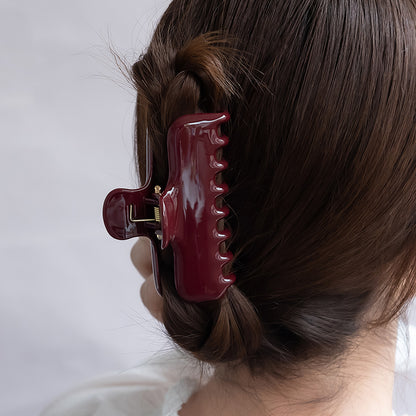 ヘアクリップ ロング レクタングル ダークカラー バンスクリップ