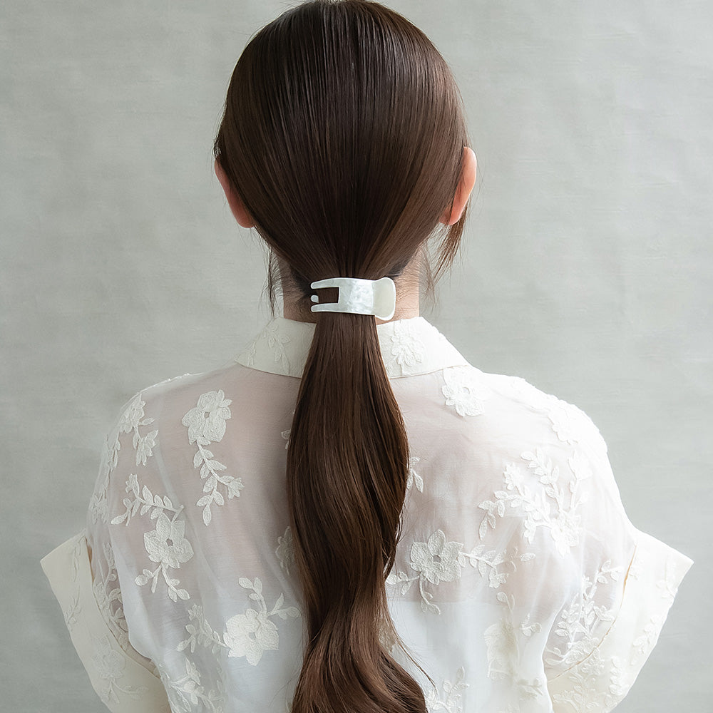 ヘアクリップ ANY マーブル カラー バンスクリップ