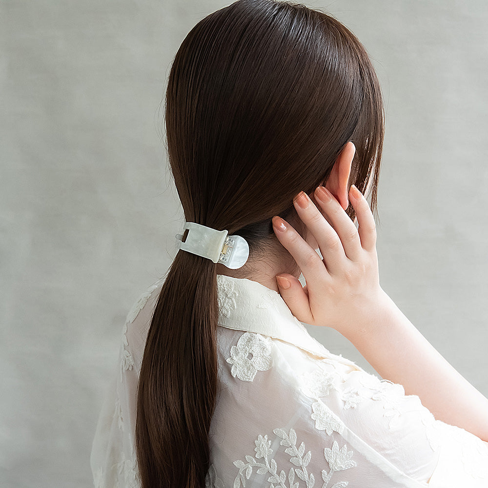 ヘアクリップ ANY マーブル カラー バンスクリップ