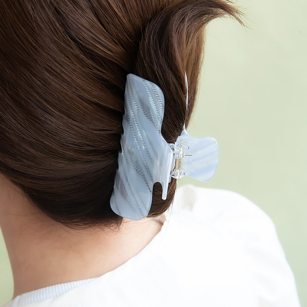 ヘアクリップ ストライプ オーロラ カラー バンスクリップ – OSEWAYA