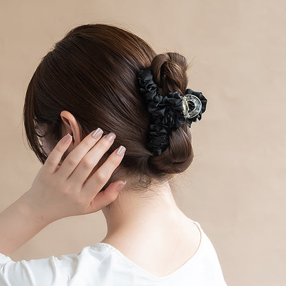 ヘアクリップ くしゅくしゅ ギャザー カラー ロール バンスクリップ