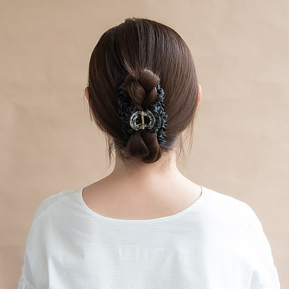 ヘアクリップ くしゅくしゅ ギャザー カラー ロール バンスクリップ