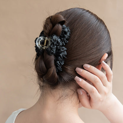 ヘアクリップ くしゅくしゅ ギャザー カラー ロール バンスクリップ