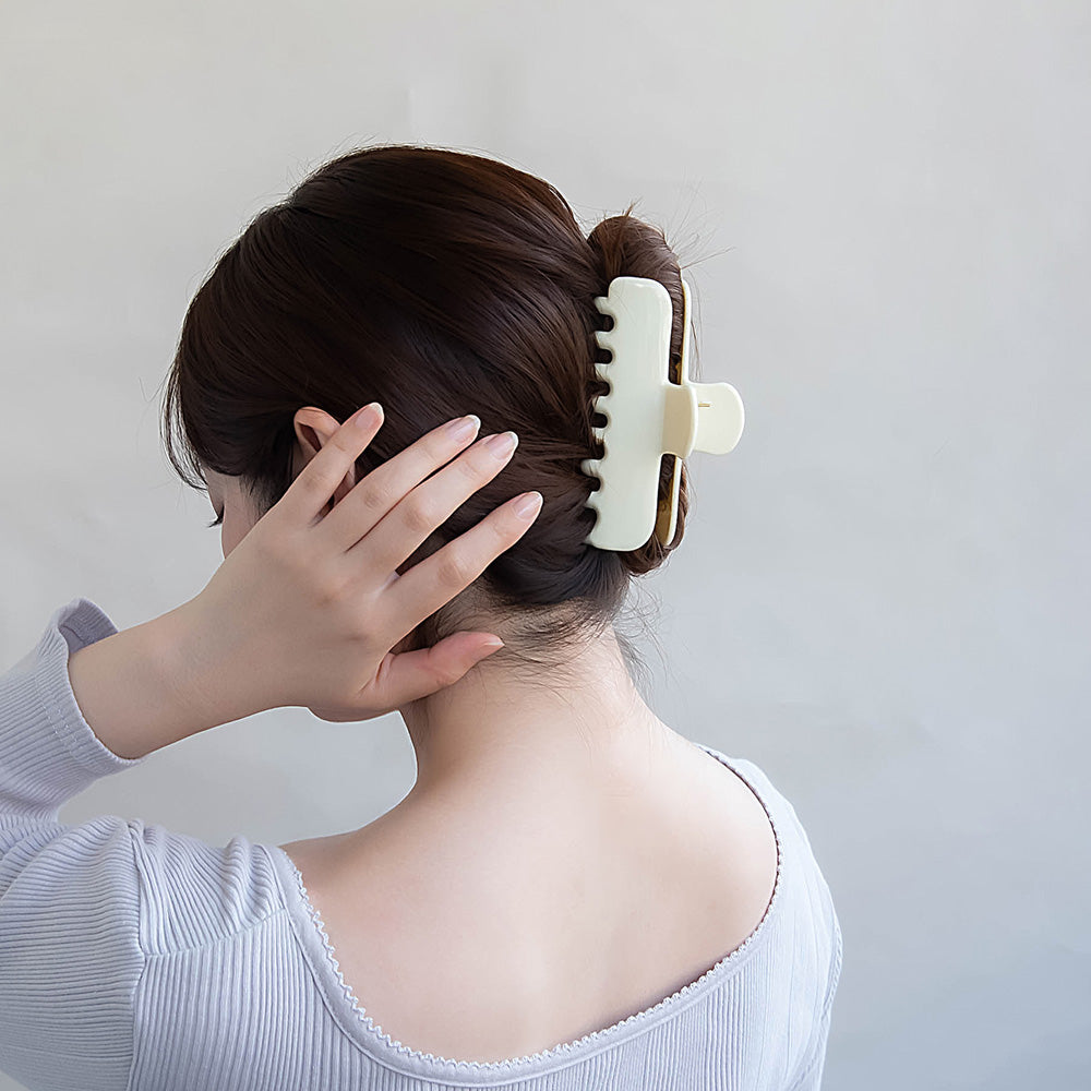 ヘアクリップ レクタングル ミルキーカラー バンスクリップ