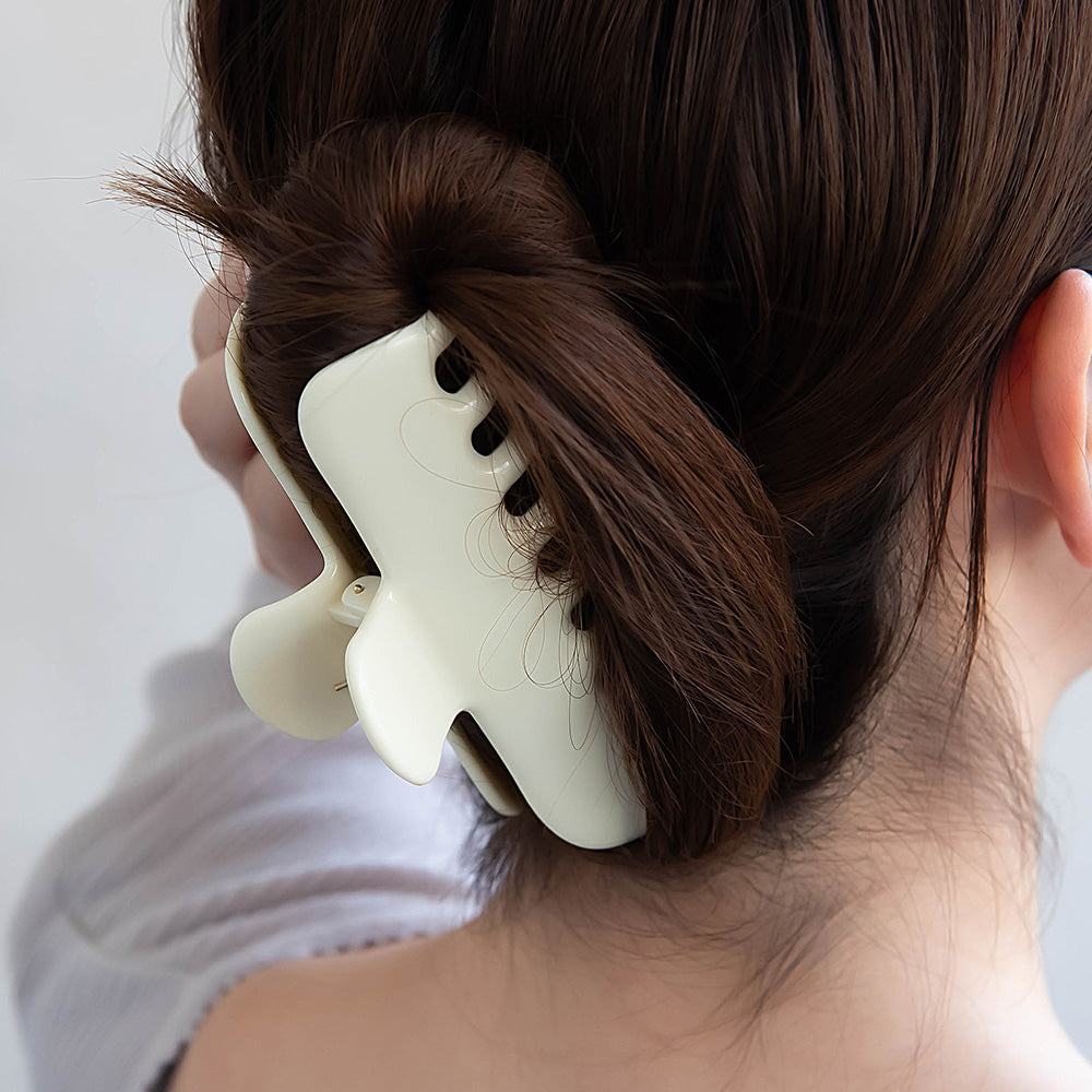 ヘアクリップ レクタングル ミルキーカラー バンスクリップ