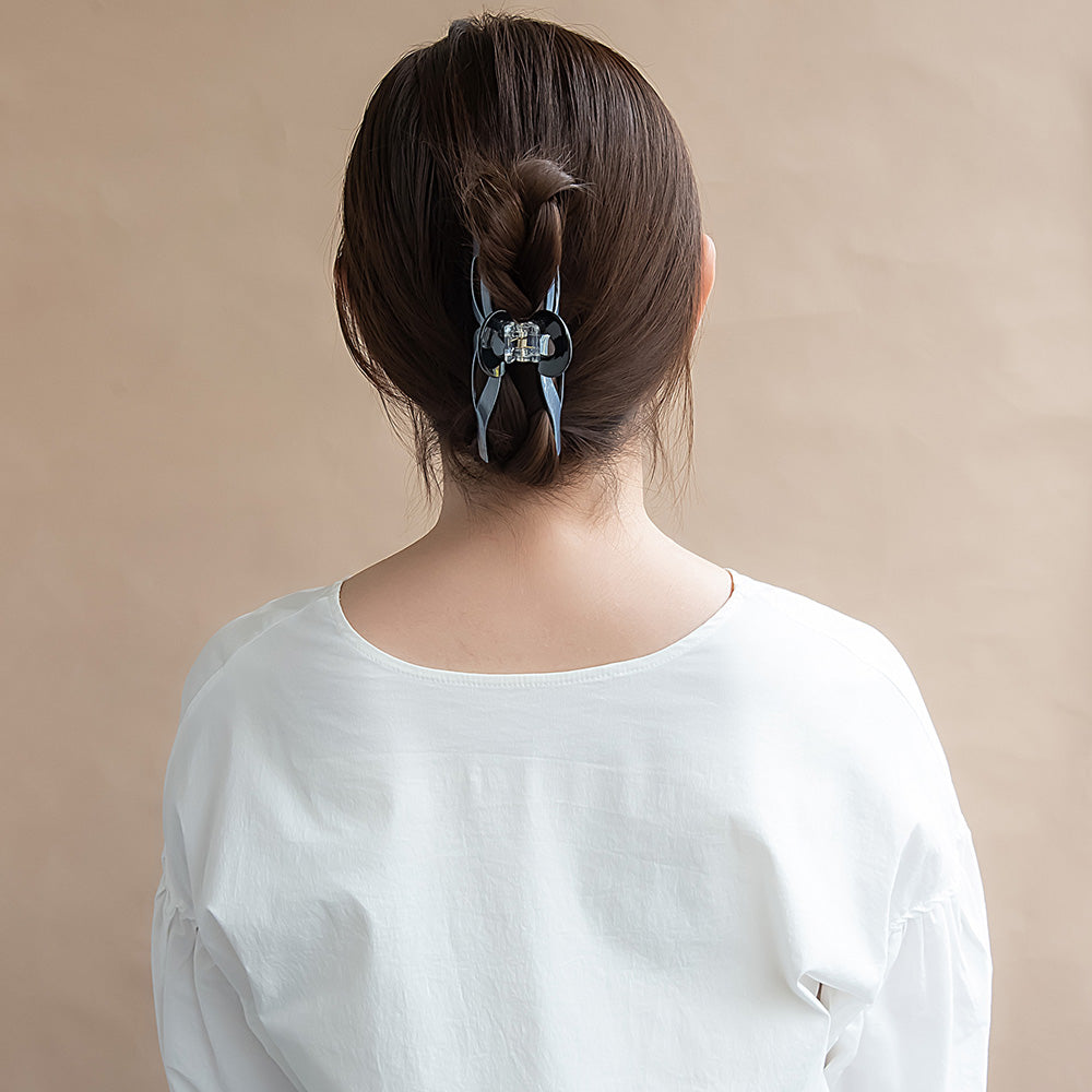 ヘアクリップ リボン カラー バンスクリップ