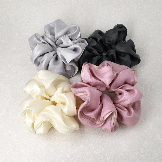 シュシュ カラー 無地 シマー ボリューム