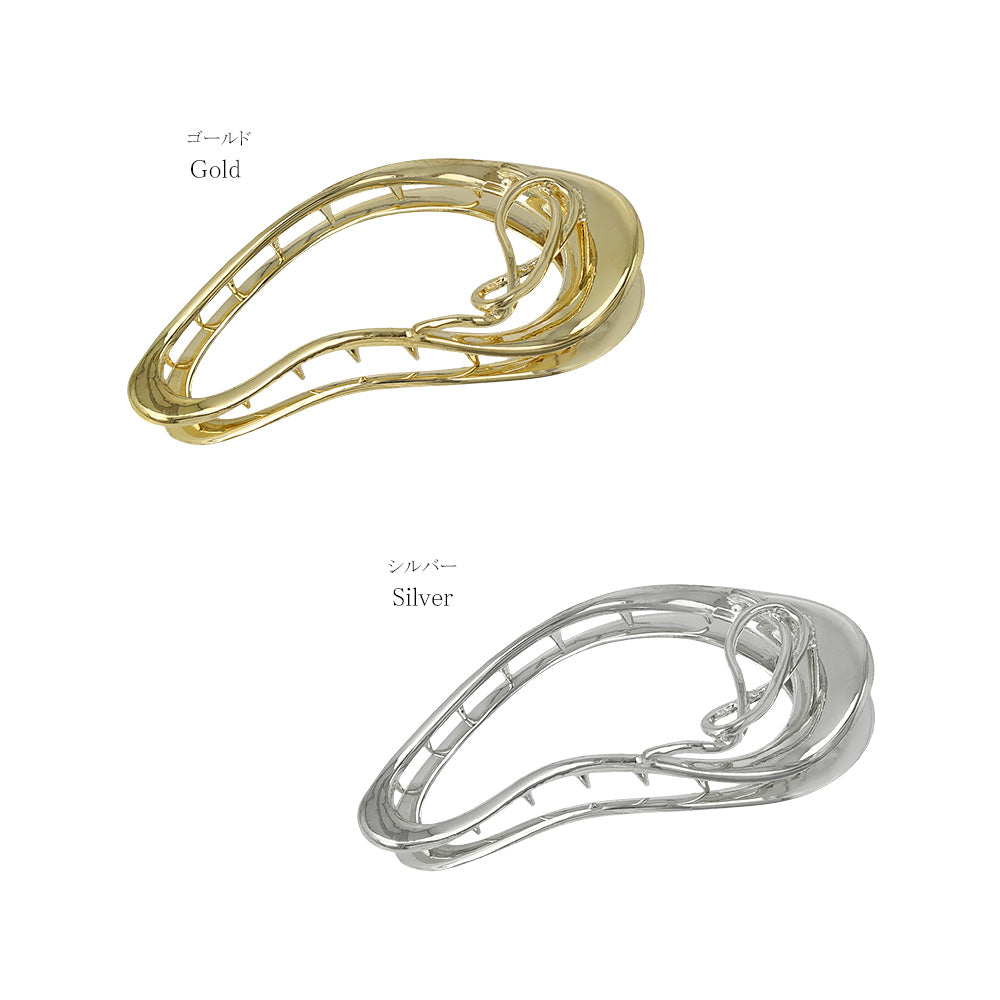 ヘアクリップ ニッケルフリー メタル フレーム ライン