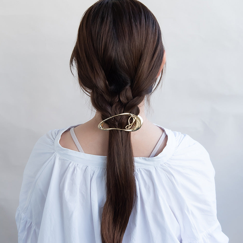 ヘアクリップ ニッケルフリー メタル フレーム ライン