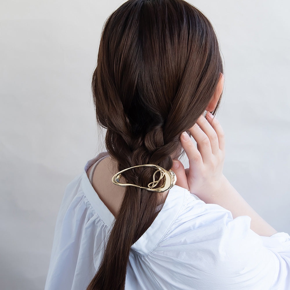 ヘアクリップ ニッケルフリー メタル フレーム ライン