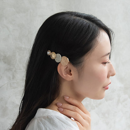 ヘアクリップ メタル パール