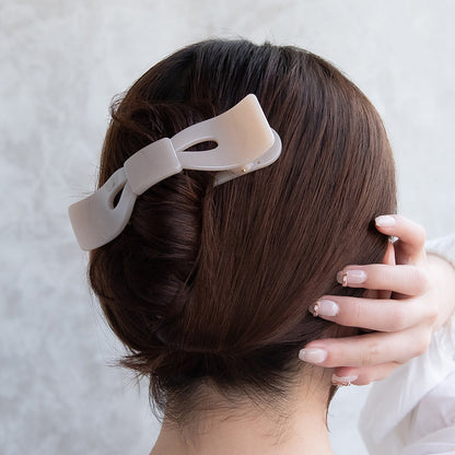 ヘアクリップ ウェーブ リボン カラー サイドクリップ