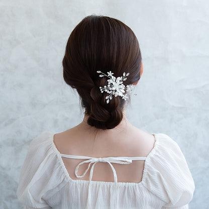 Classy ヘアクリップ メタル フラワー プラパール ワイヤー ストーン