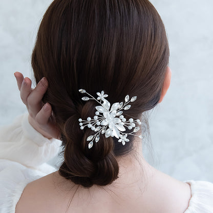 Classy ヘアクリップ メタル フラワー プラパール ワイヤー ストーン