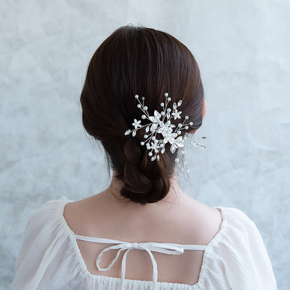 Classy ヘアクリップ メタル フラワー プラパール ワイヤー ストーン