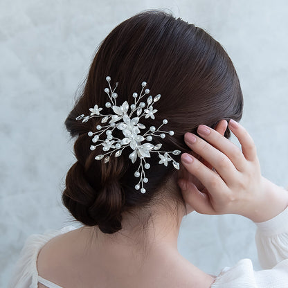Classy ヘアクリップ メタル フラワー プラパール ワイヤー ストーン