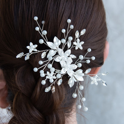 Classy ヘアクリップ メタル フラワー プラパール ワイヤー ストーン
