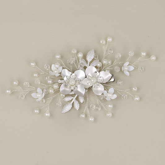 Classy ヘアクリップ メタル フラワー プラパール ワイヤー ストーン
