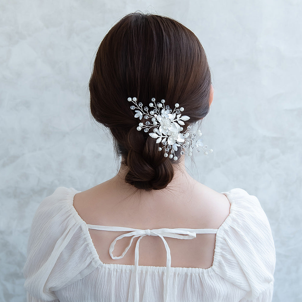 Classy ヘアクリップ メタル フラワー プラパール ワイヤー ストーン
