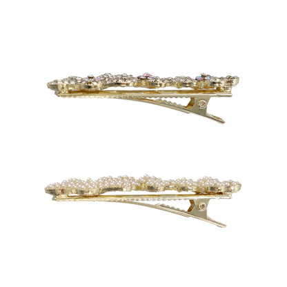 ヘアクリップ NOUVE. メニー ストーン パール フラワー サイドクリップ