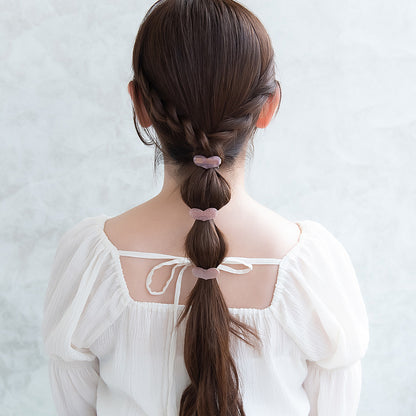 ヘアクリップ ハート ラメ マーブル カラー ３個セット ミニ サイドクリップ