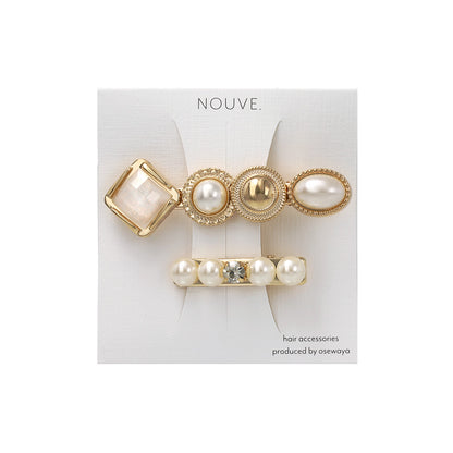ヘアクリップ NOUVE. パール ストーン ビジュー ２個セット