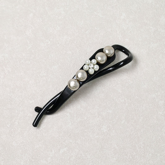 ヘアクリップ NOUVE. Jクリップ パール フラワー ストーン