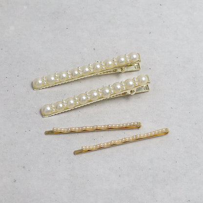 Classy ヘアクリップ メタル パール アメピン ４個セット
