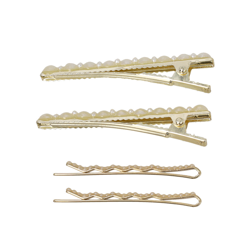 Classy ヘアクリップ メタル パール アメピン ４個セット