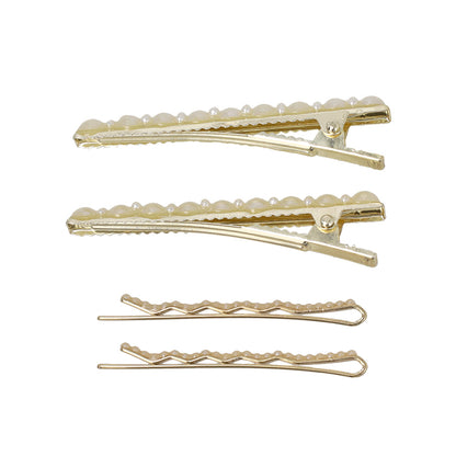 Classy ヘアクリップ メタル パール アメピン ４個セット