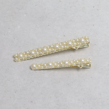 Classy ヘアクリップ メタル メニー パール ２個セット