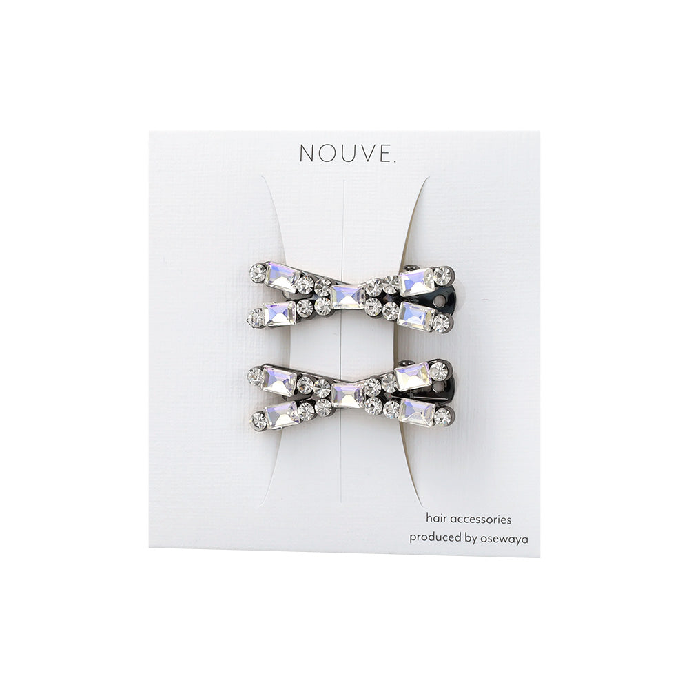 ヘアクリップ NOUVE. ストーン クロス 2個セット