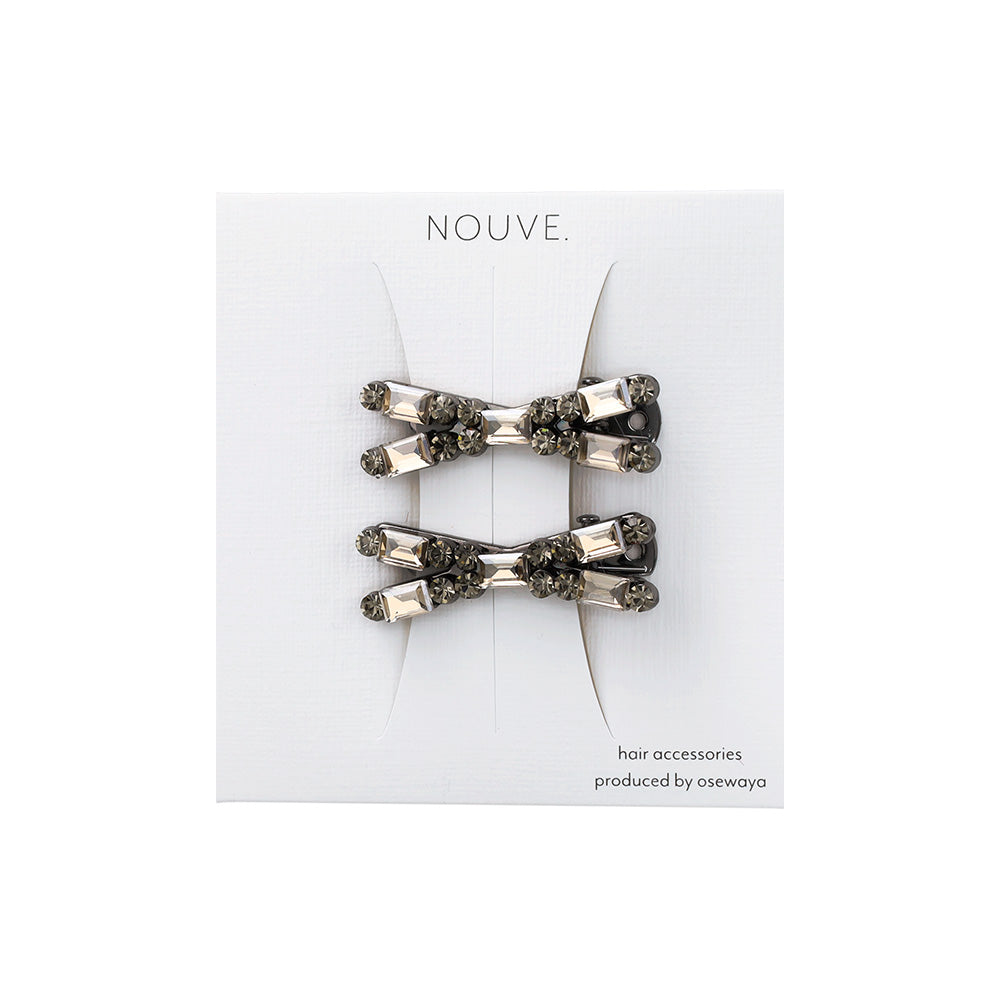 ヘアクリップ NOUVE. ストーン クロス 2個セット