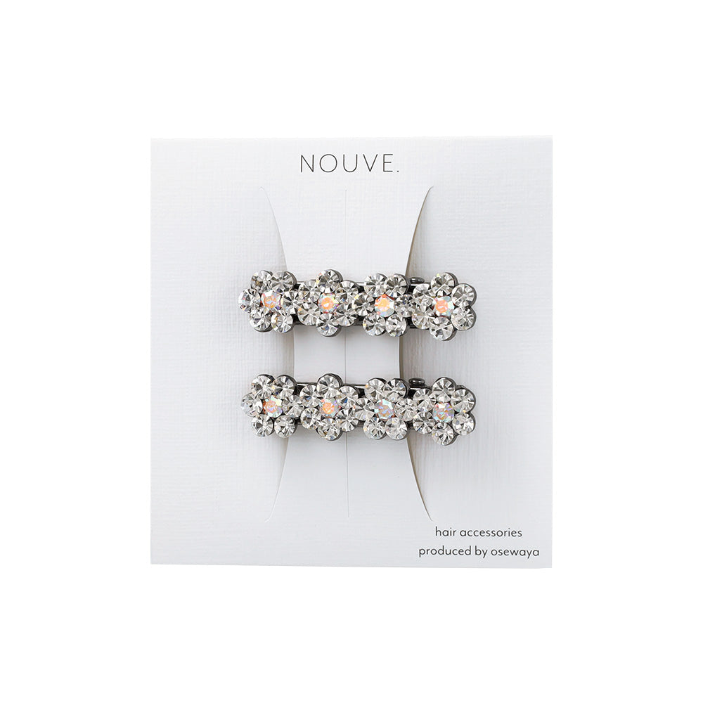 ヘアクリップ NOUVE. ストーン フラワー 2個セット