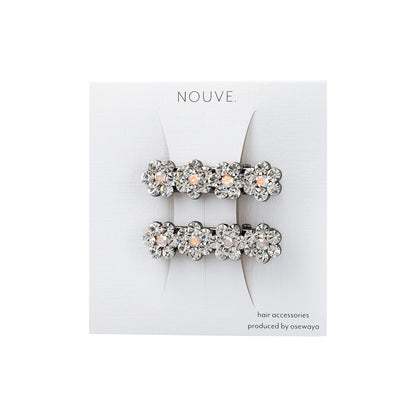 ヘアクリップ NOUVE. ストーン フラワー 2個セット