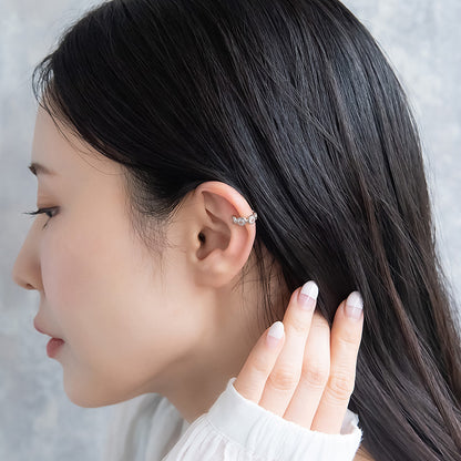 イヤーカフ ニッケルフリー メタル サークル キュービックジルコニア イヤリング 【片耳用】