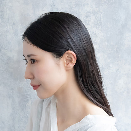 イヤーカフ ニッケルフリー メタル ロンバス キュービックジルコニア イヤリング 【片耳用】