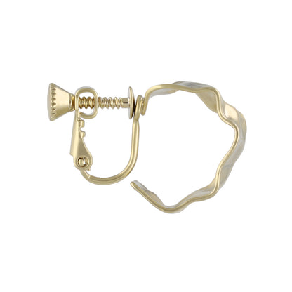 イヤリング ニッケルフリー sable gold メタル プレート ハンマーワーク C型 ネジバネ式イヤリング