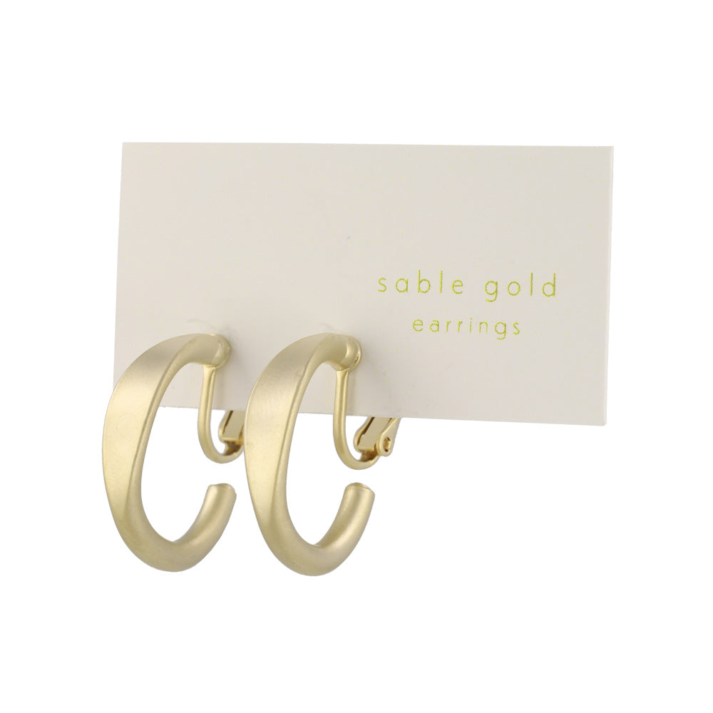 イヤリング ニッケルフリー sable gold メタル ハーフ 平打ち 丸甲 C型 ネジバネ式イヤリング