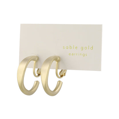 イヤリング ニッケルフリー sable gold メタル ハーフ 平打ち 丸甲 C型 ネジバネ式イヤリング