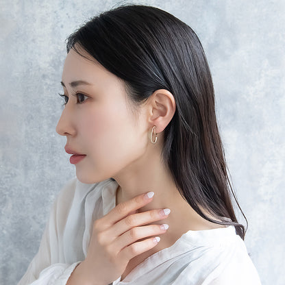 イヤリング ニッケルフリー sable gold メタル ハーフ 平打ち 丸甲 C型 ネジバネ式イヤリング