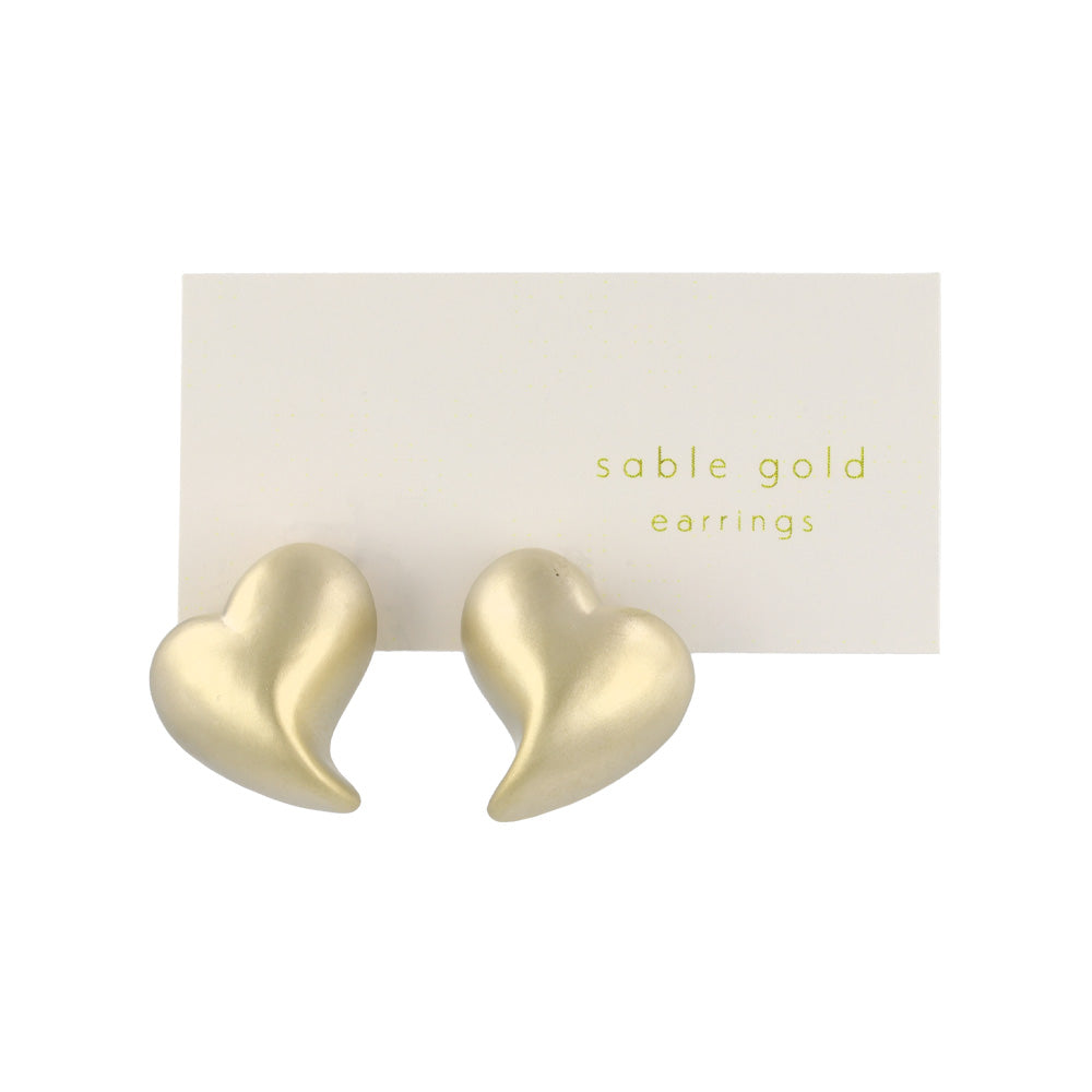 イヤリング ニッケルフリー sable gold メタル プランプ ハート ネジバネ式イヤリング