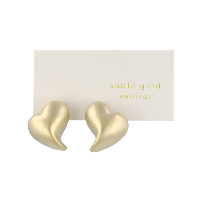 イヤリング ニッケルフリー sable gold メタル プランプ ハート ネジバネ式イヤリング