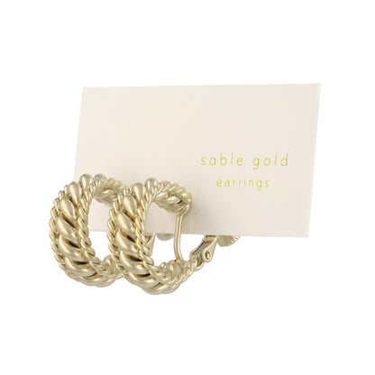 イヤリング ニッケルフリー sable gold メタル ツイスト チェーン C型 ネジバネ式イヤリング