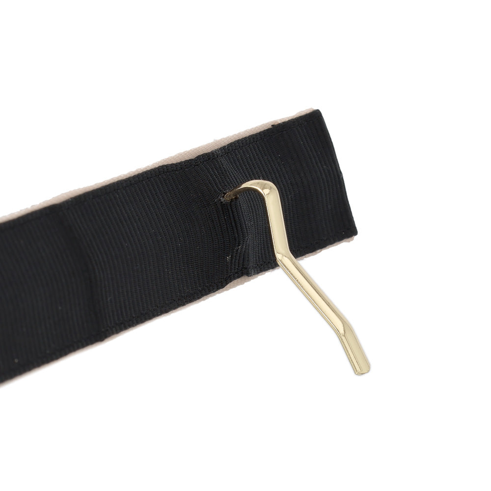 ヘアカフ クラップカフ スリムタイプ グログラン リボン メタル ビジュー