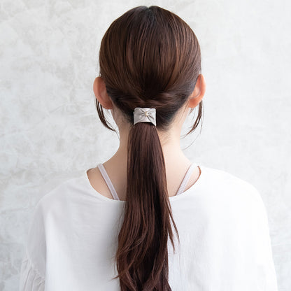 ヘアカフ クラップカフ スリムタイプ リボン風 フェイクレザー メタル