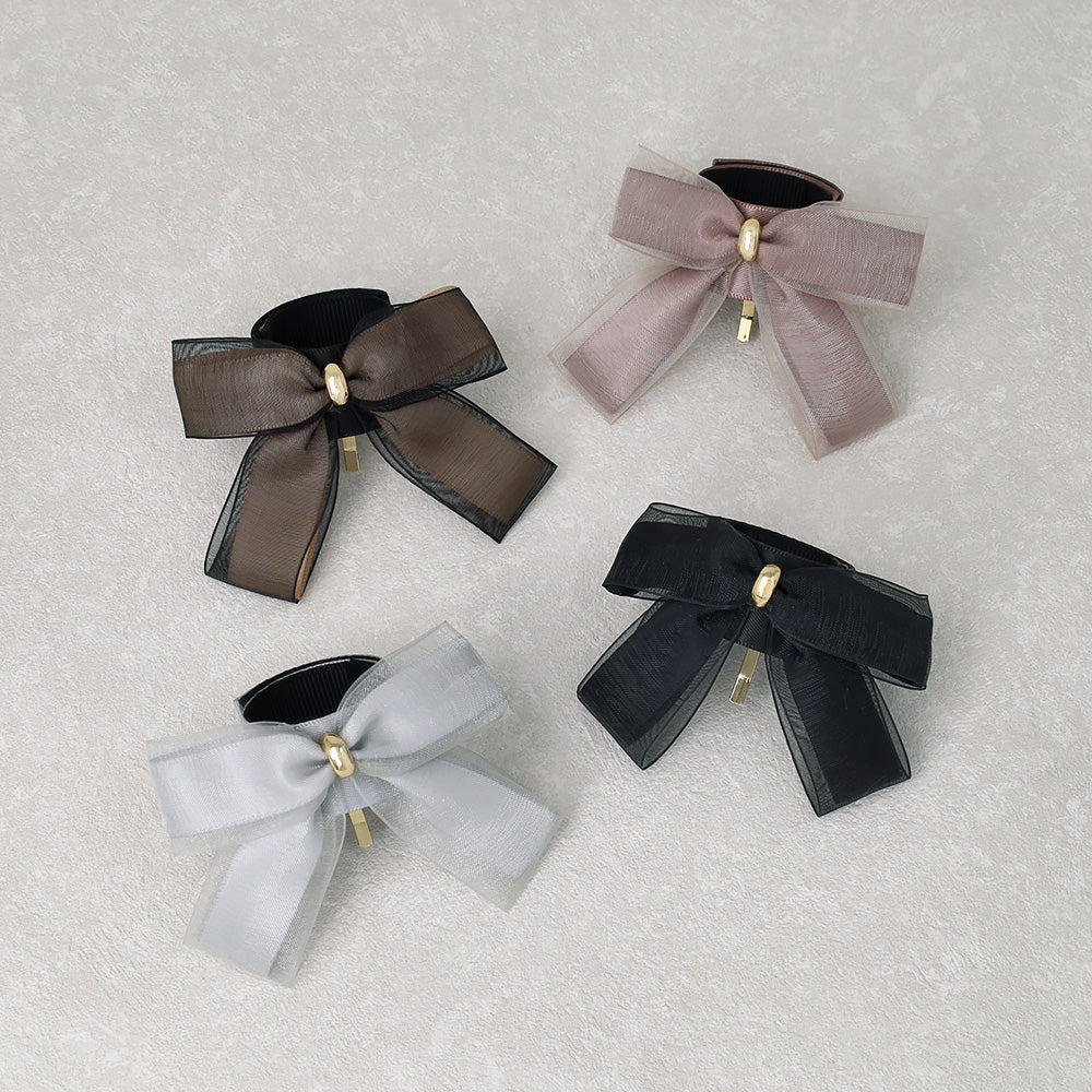 ヘアカフ クラップカフ スリムタイプ ダブル リボン シアー