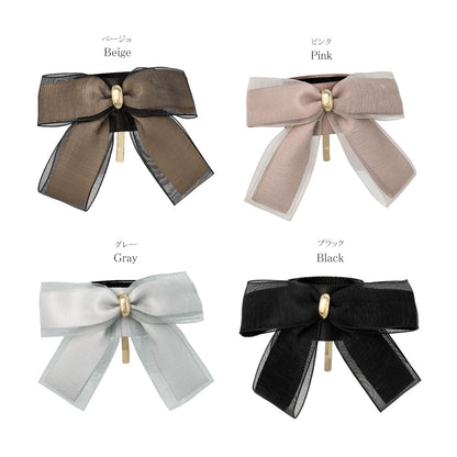 ヘアカフ クラップカフ スリムタイプ ダブル リボン シアー