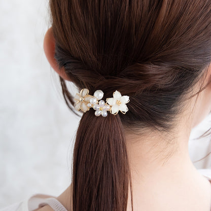 ヘアカフ トリプル フラワー オーロラ カラー パール