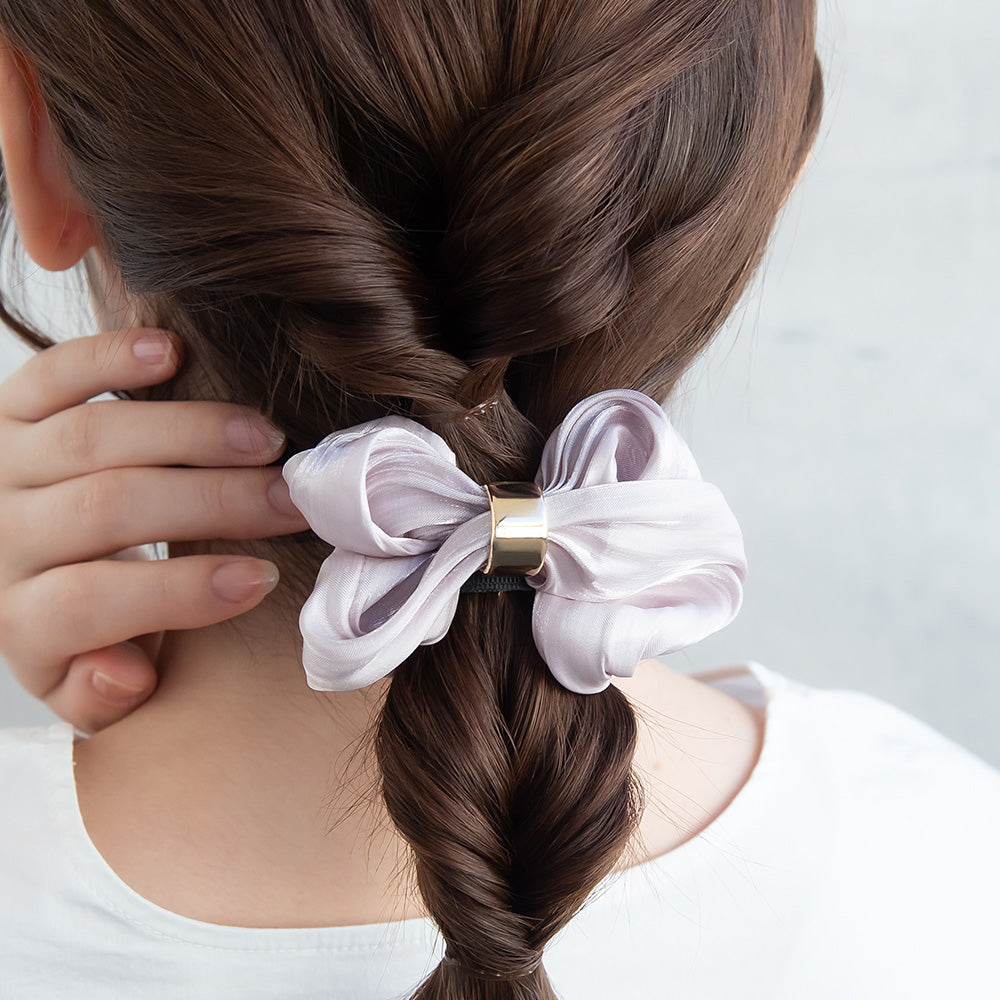 ヘアカフ クラップカフ ニッケルフリー リボン リング シュシュ風 スリムタイプ